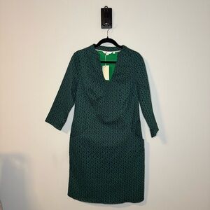 Boden French Navy Sweet Petal Elizabeth Pocket V-Neck Dress